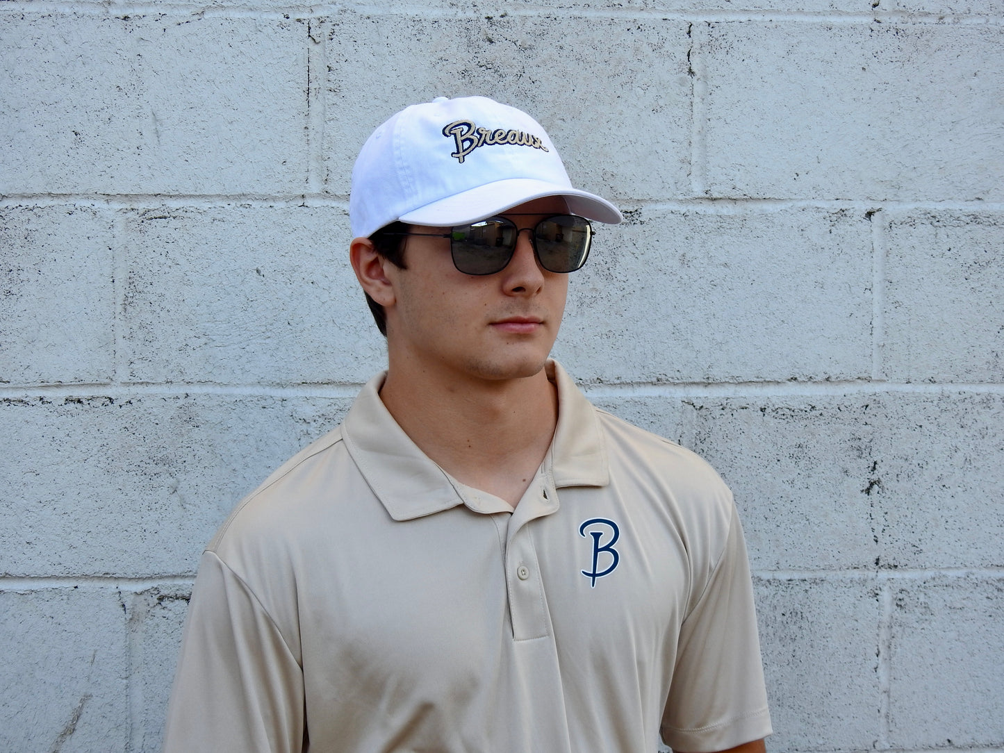 Tan and Navy Breaux Polo