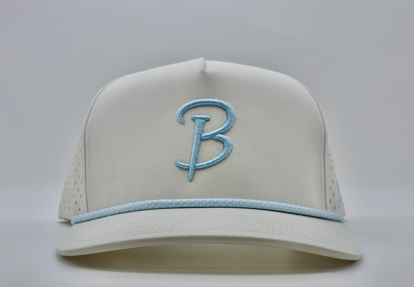 Vintage White & Baby Blue Trucker