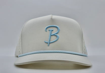 Vintage White & Baby Blue Trucker