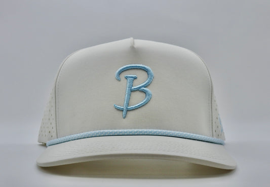 Vintage White & Baby Blue Trucker