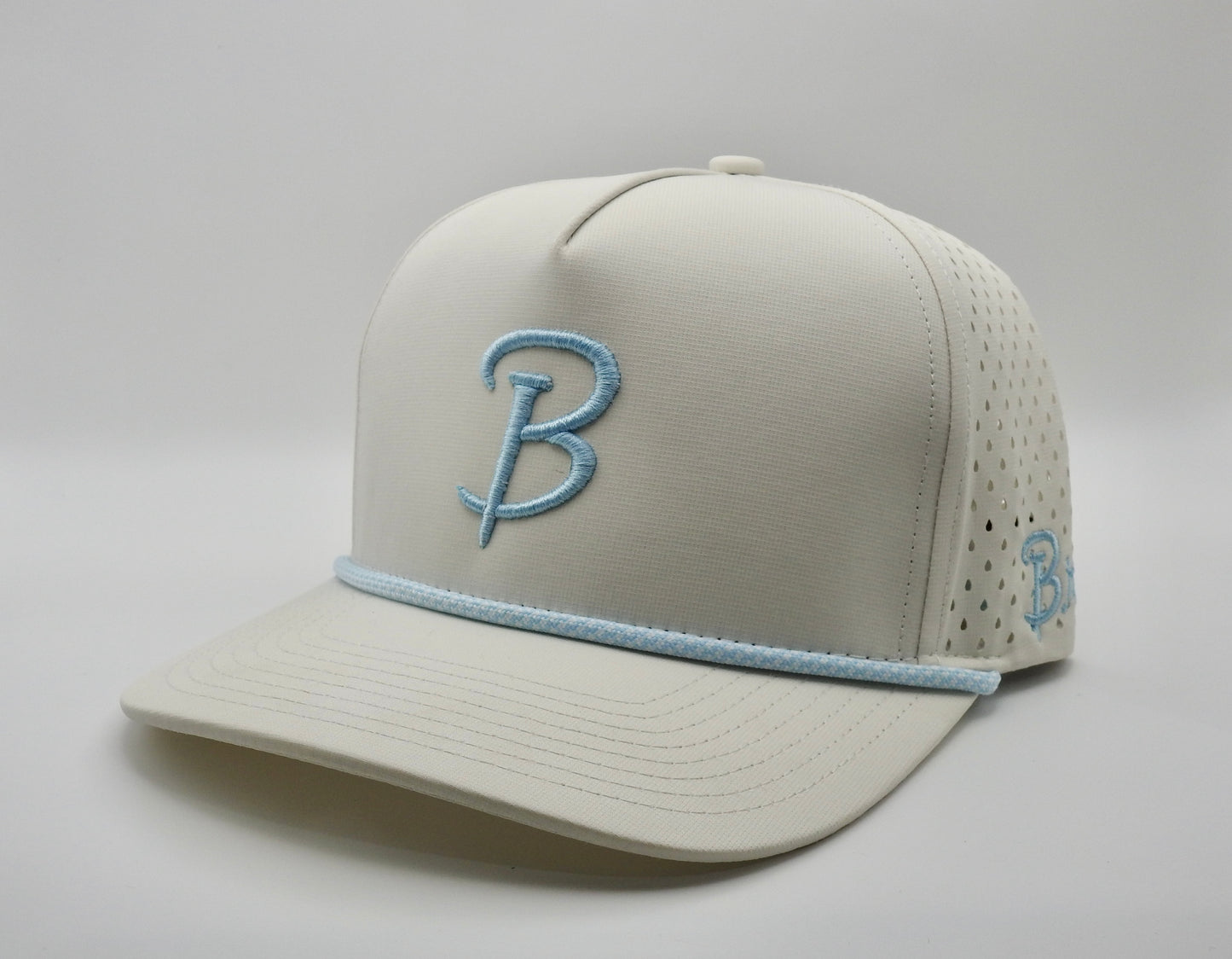 Vintage White & Baby Blue Trucker