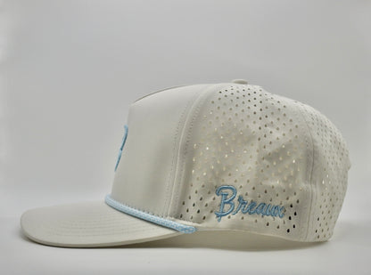 Vintage White & Baby Blue Trucker