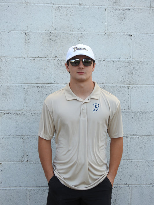Tan and Navy Breaux Polo